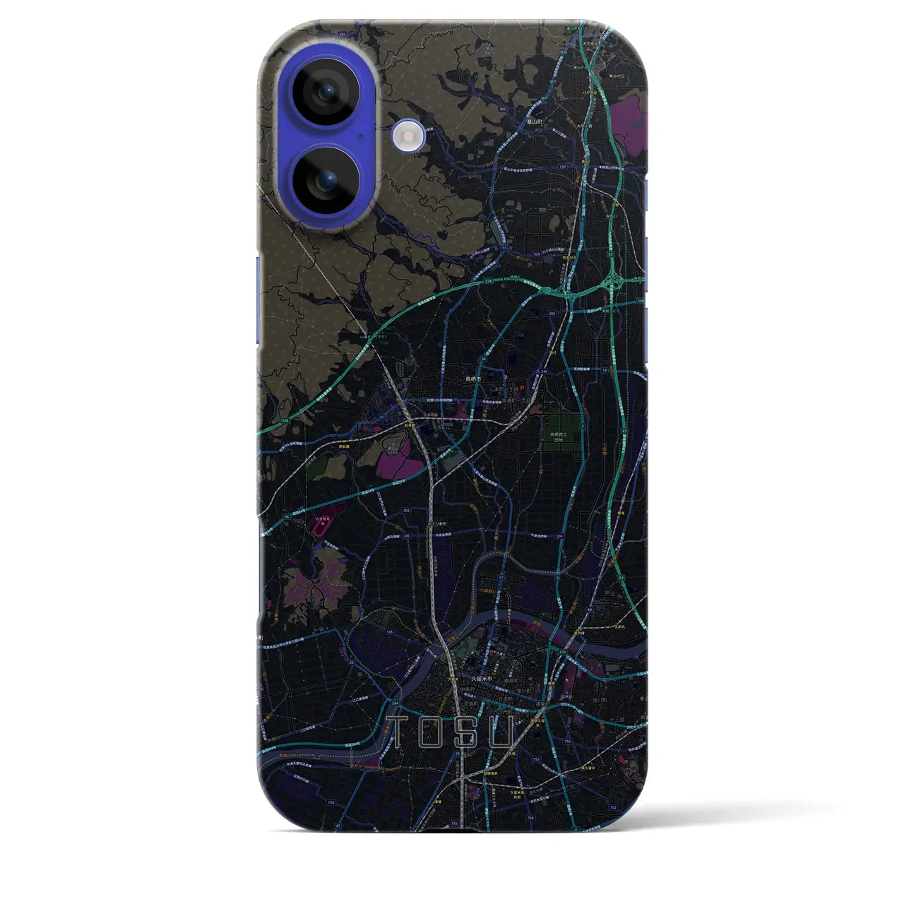 【鳥栖(佐賀県)】地図柄iPhoneケース(バックカバータイプ)