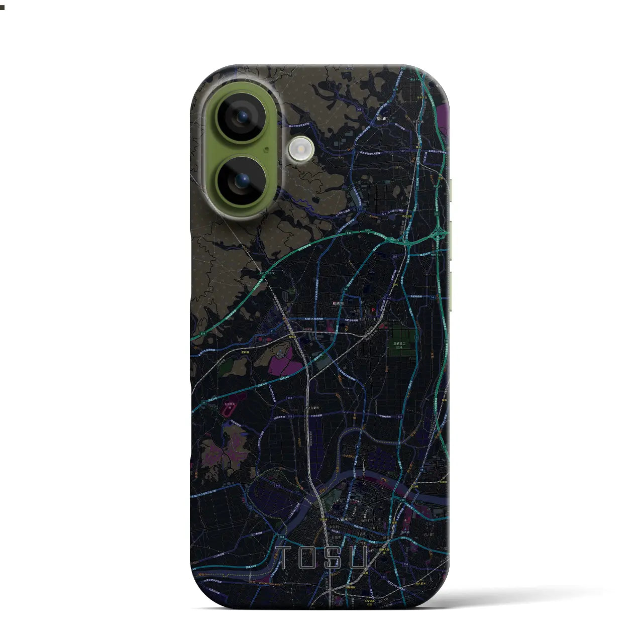 【鳥栖(佐賀県)】地図柄iPhoneケース(バックカバータイプ)