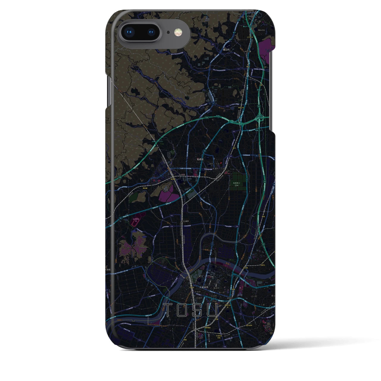 【鳥栖(佐賀県)】地図柄iPhoneケース(バックカバータイプ)