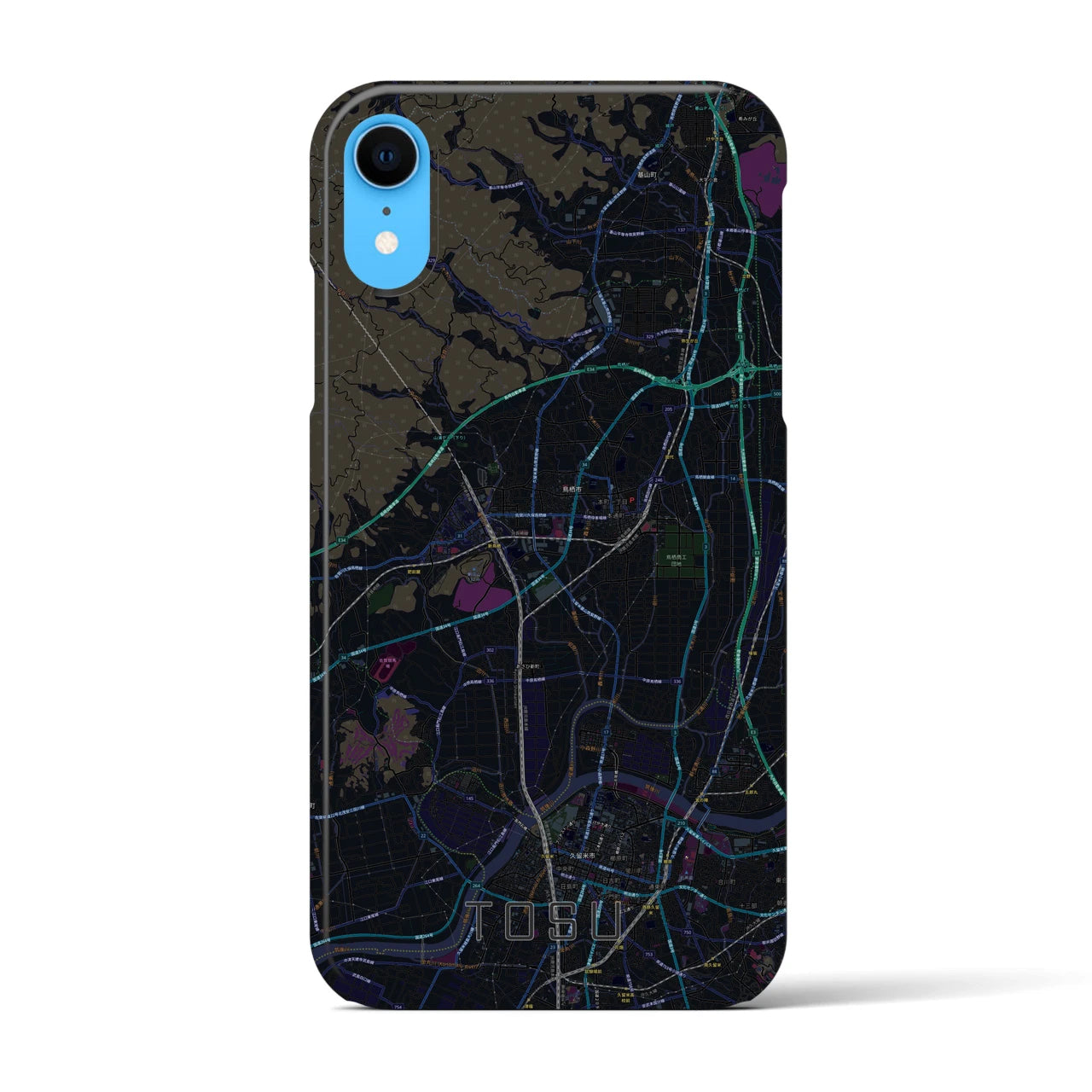 【鳥栖(佐賀県)】地図柄iPhoneケース(バックカバータイプ)