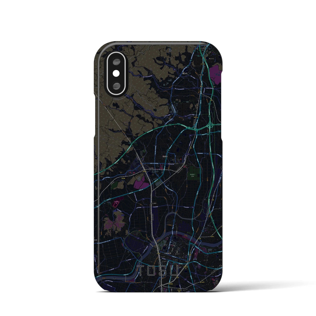 【鳥栖(佐賀県)】地図柄iPhoneケース(バックカバータイプ)