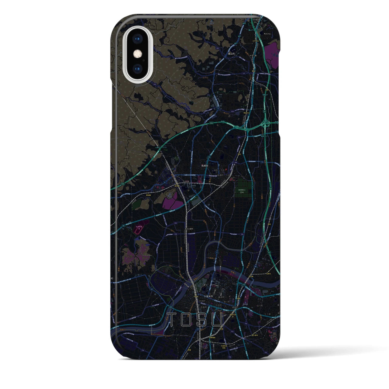 【鳥栖(佐賀県)】地図柄iPhoneケース(バックカバータイプ)