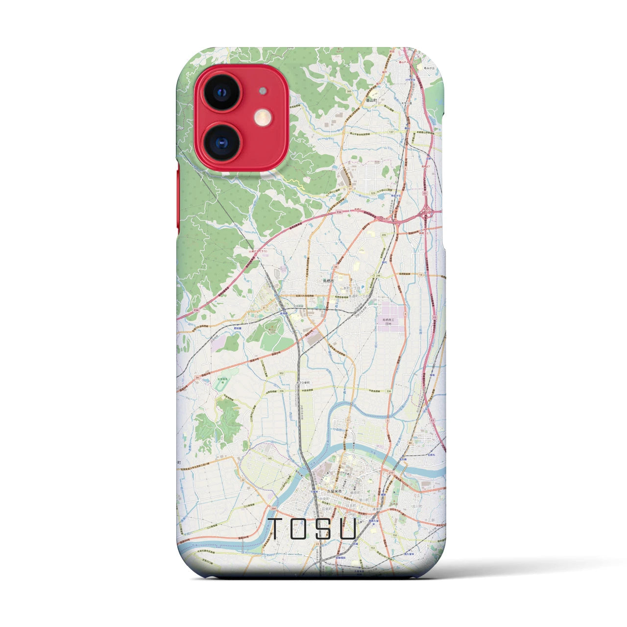 【鳥栖(佐賀県)】地図柄iPhoneケース(バックカバータイプ)