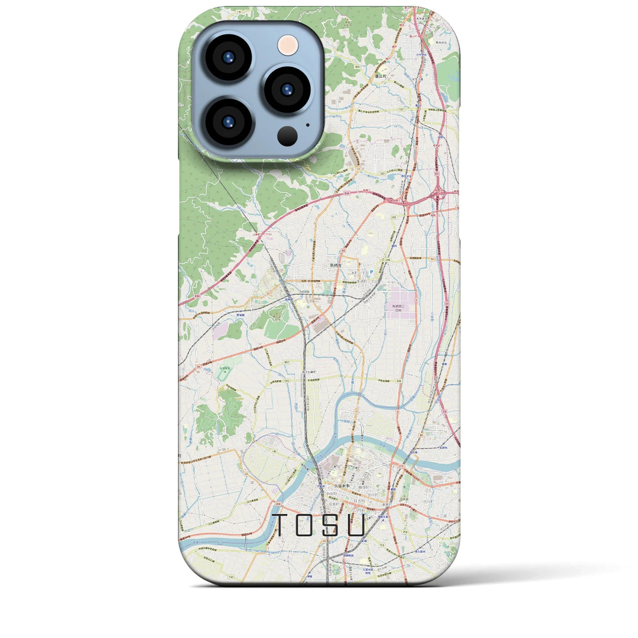 【鳥栖(佐賀県)】地図柄iPhoneケース(バックカバータイプ)