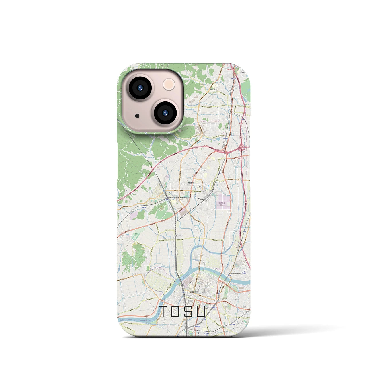 【鳥栖(佐賀県)】地図柄iPhoneケース(バックカバータイプ)