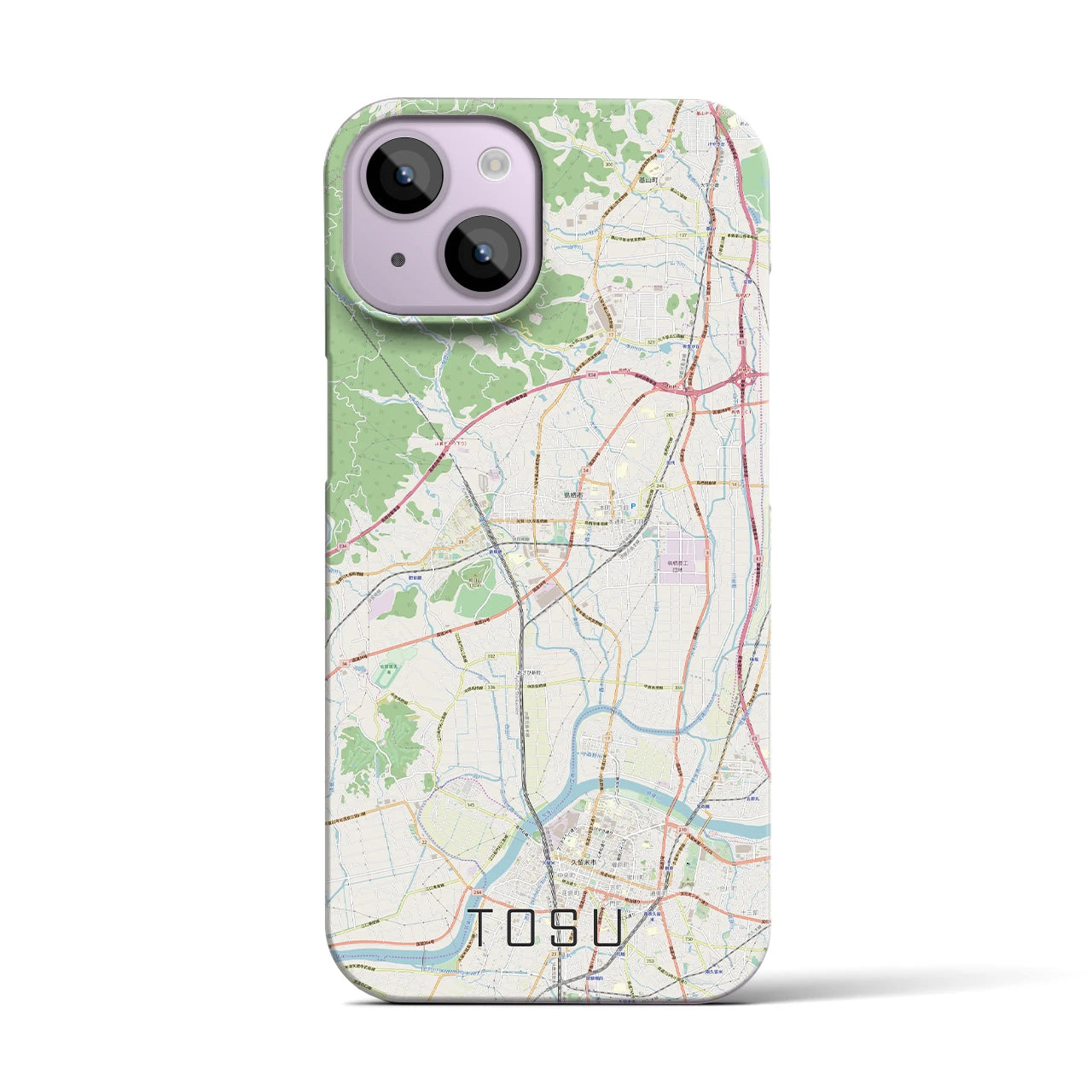 【鳥栖(佐賀県)】地図柄iPhoneケース(バックカバータイプ)