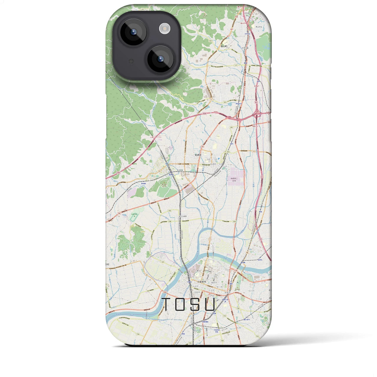 【鳥栖(佐賀県)】地図柄iPhoneケース(バックカバータイプ)