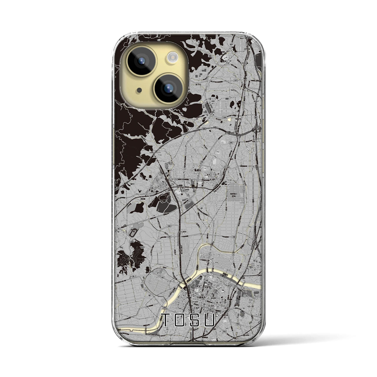 【鳥栖(佐賀県)】地図柄iPhoneケース(クリアタイプ)