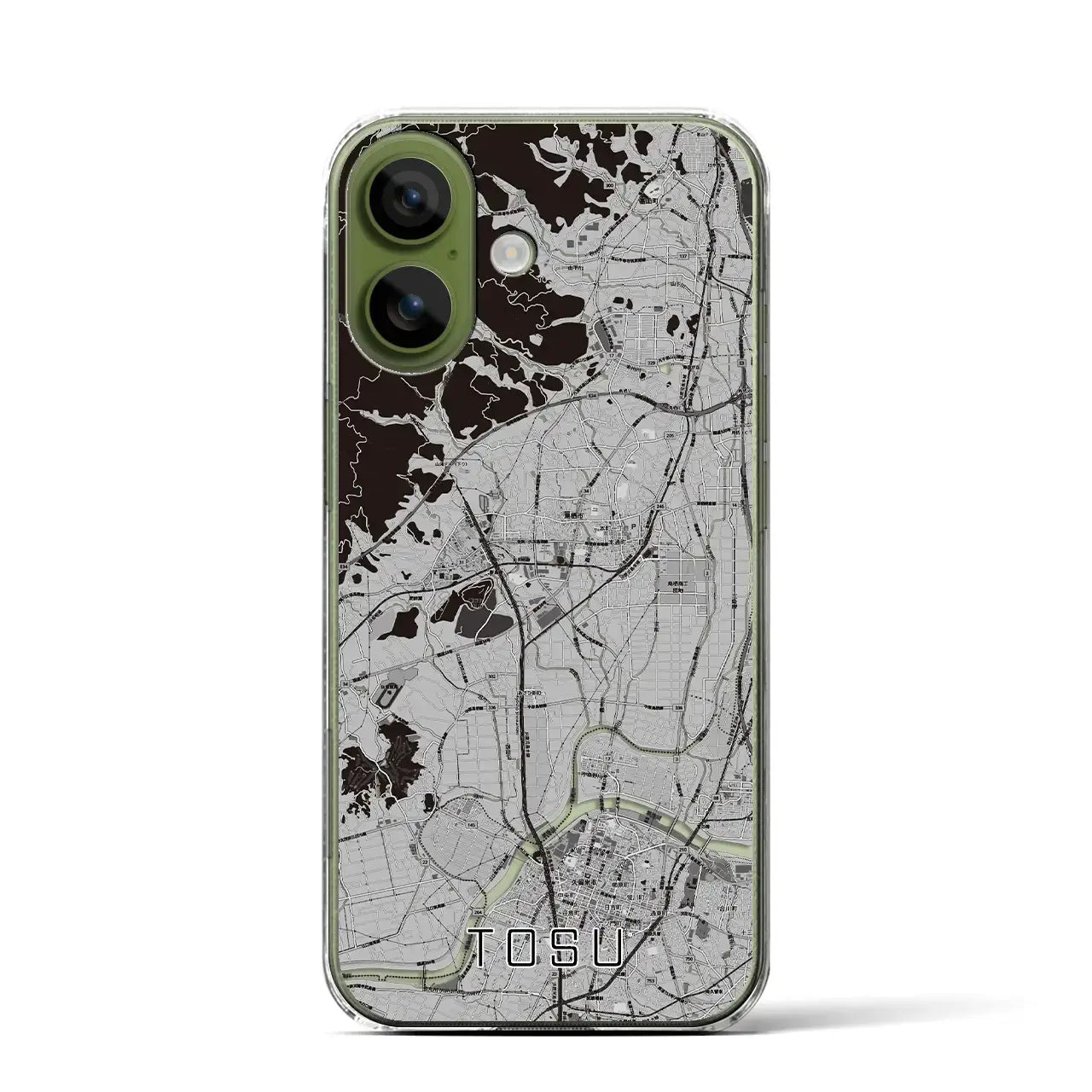【鳥栖(佐賀県)】地図柄iPhoneケース(クリアタイプ)