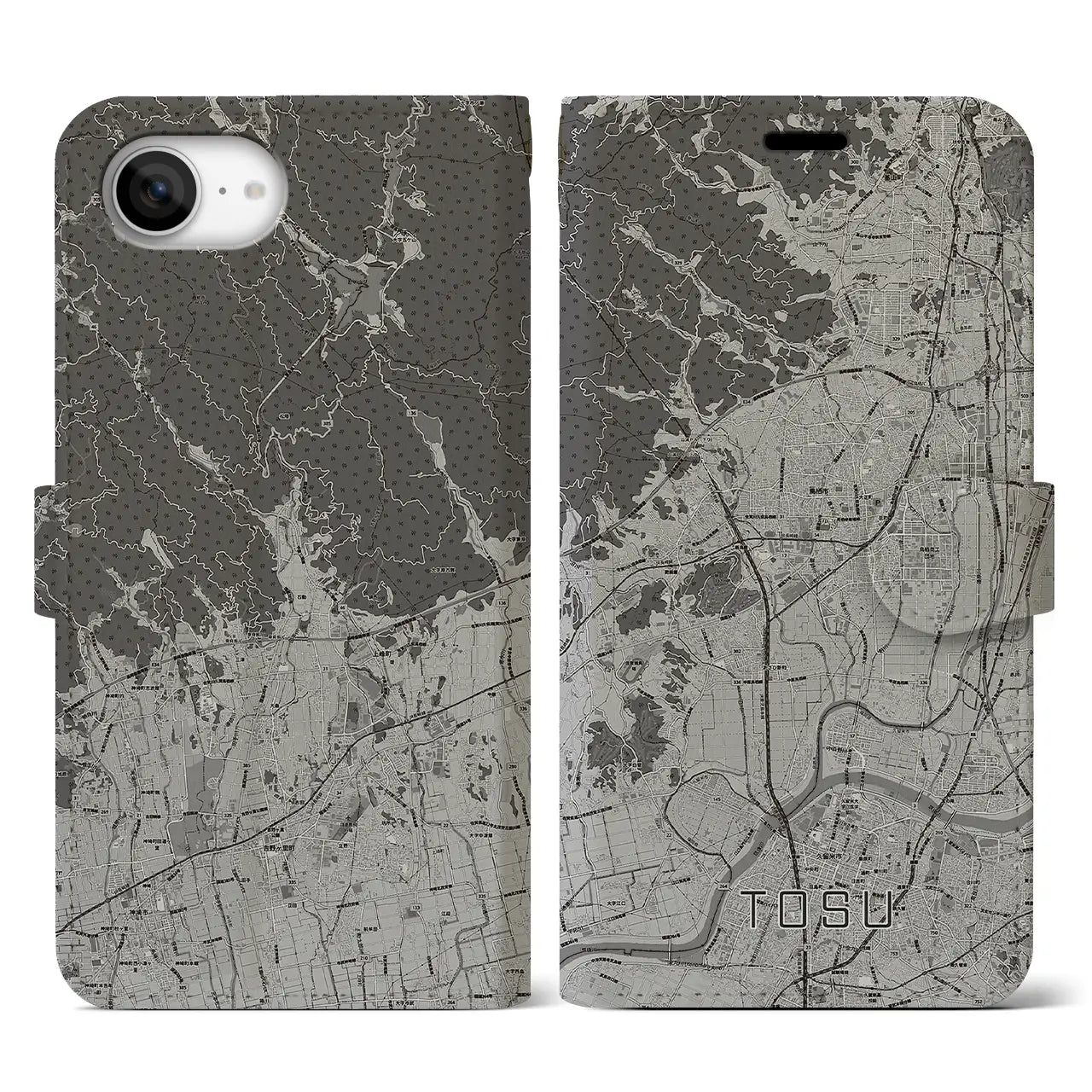 【鳥栖(佐賀県)】地図柄iPhoneケース(手帳タイプ)