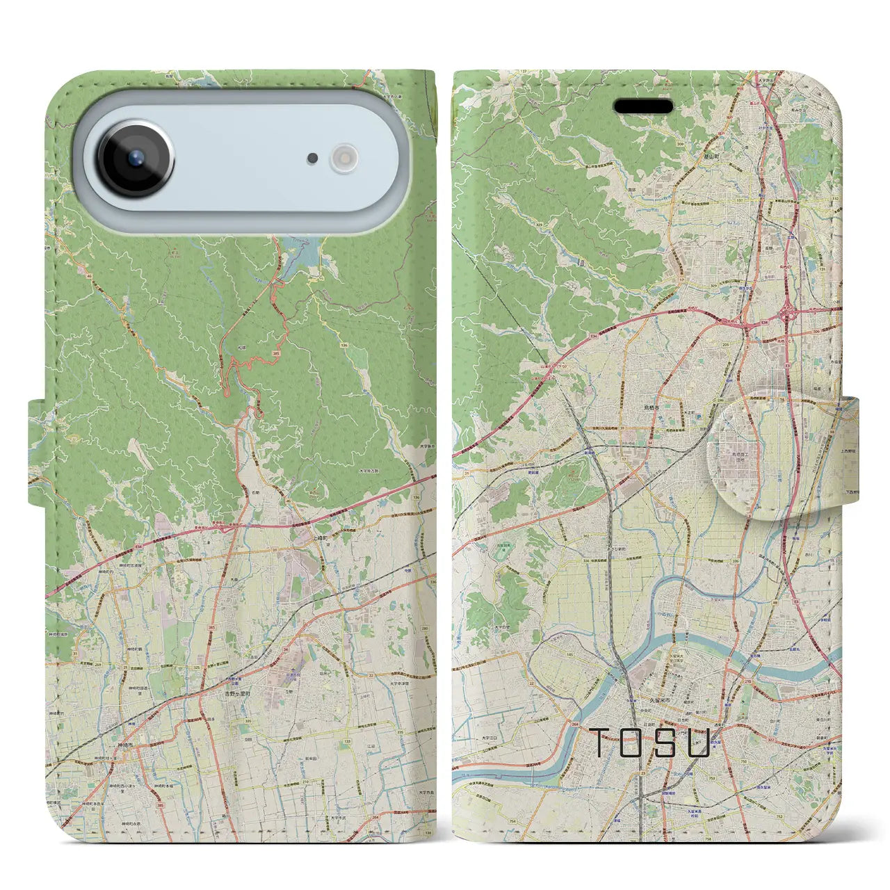 【鳥栖(佐賀県)】地図柄iPhoneケース(手帳タイプ)