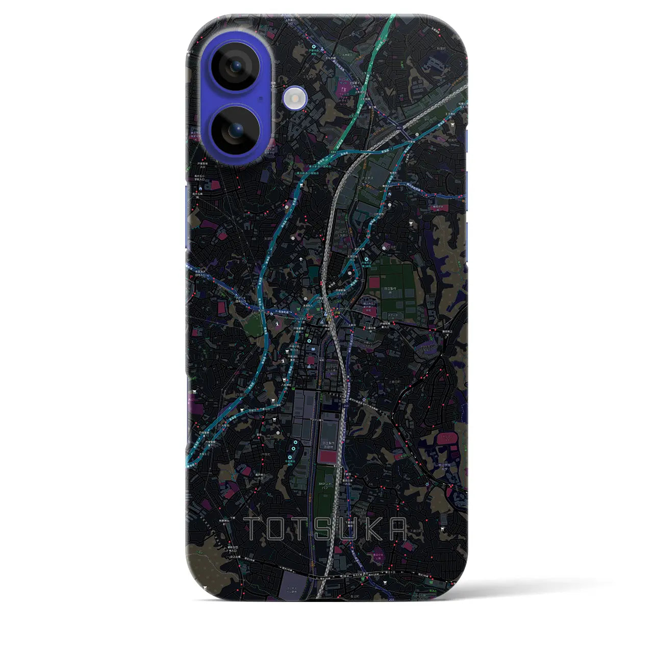 【戸塚(神奈川県)】地図柄iPhoneケース(バックカバータイプ)