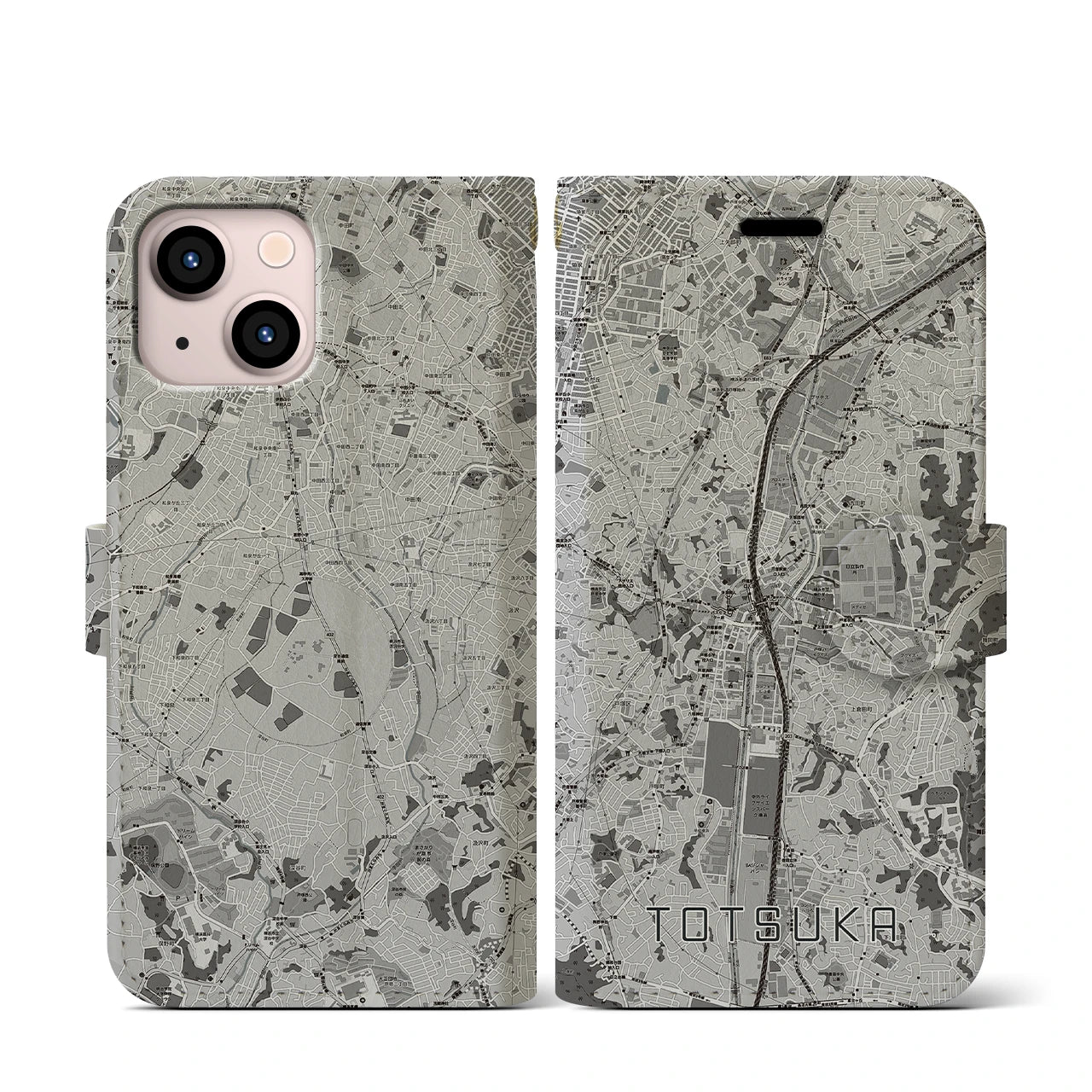 【戸塚(神奈川県)】地図柄iPhoneケース(手帳タイプ)