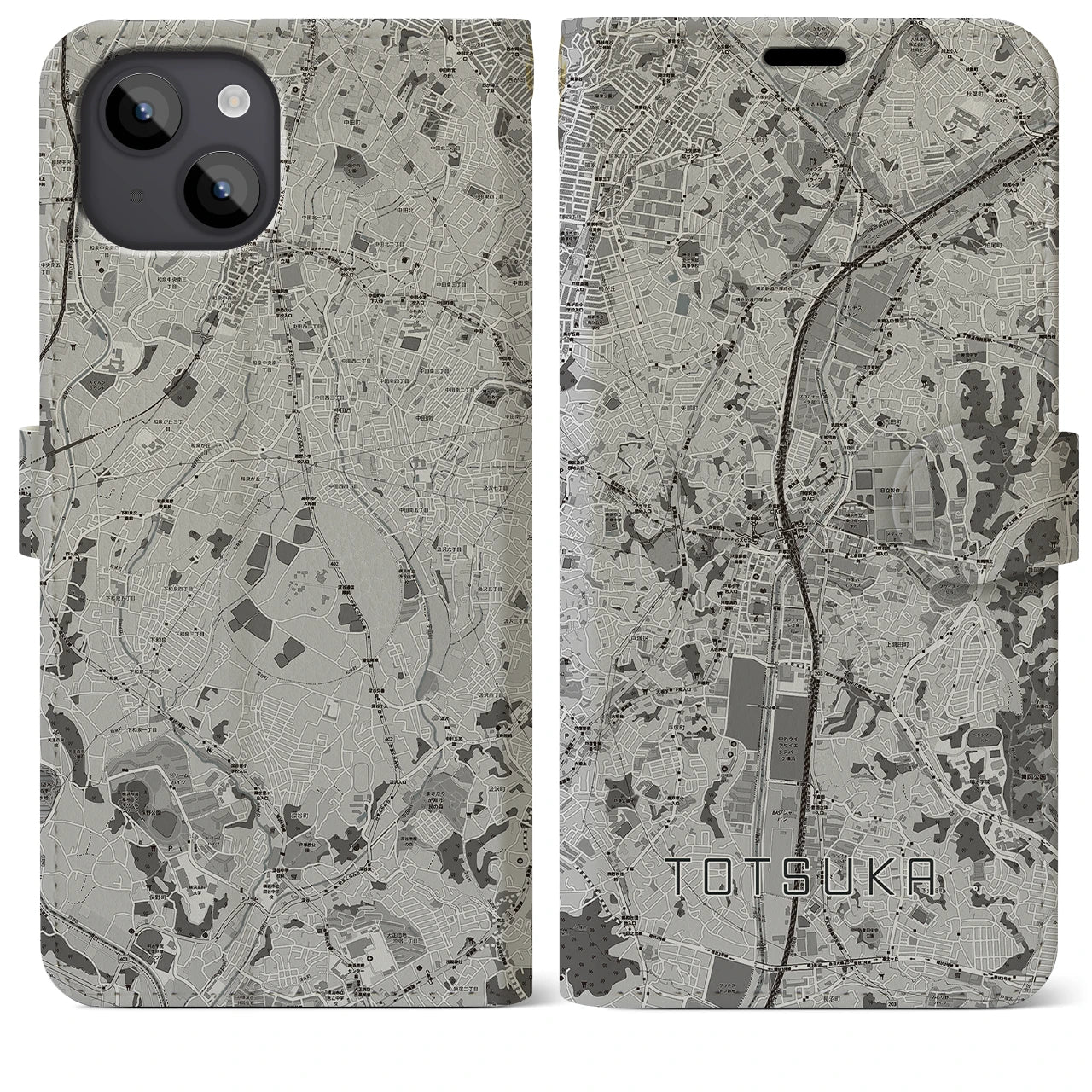 【戸塚(神奈川県)】地図柄iPhoneケース(手帳タイプ)