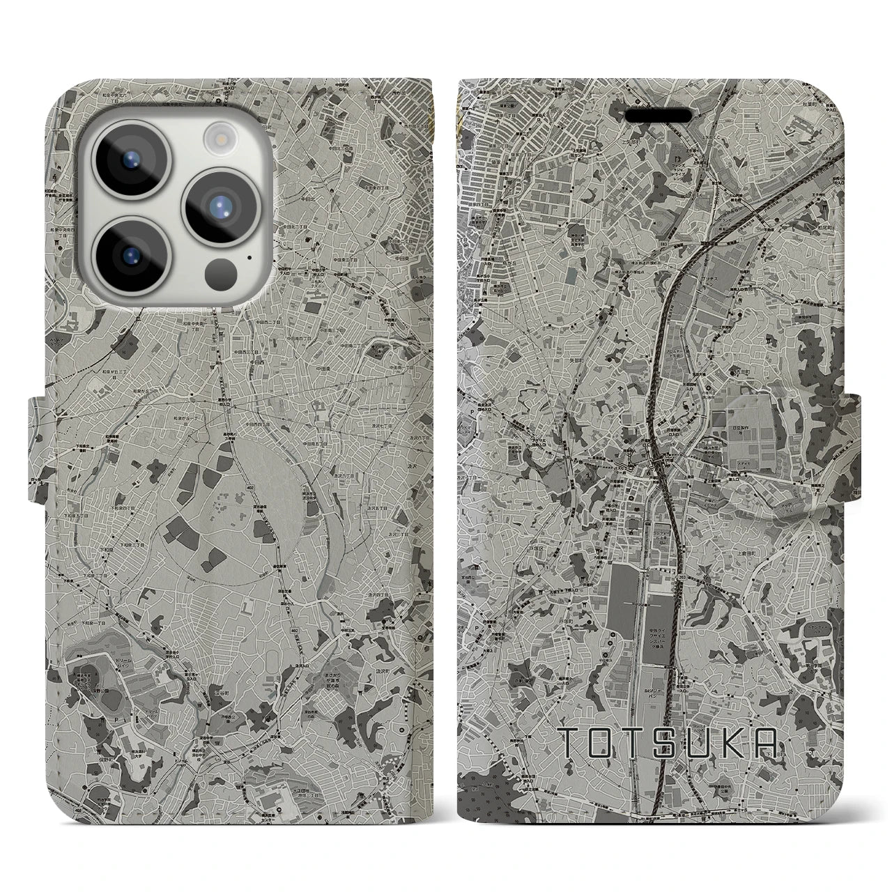 【戸塚(神奈川県)】地図柄iPhoneケース(手帳タイプ)