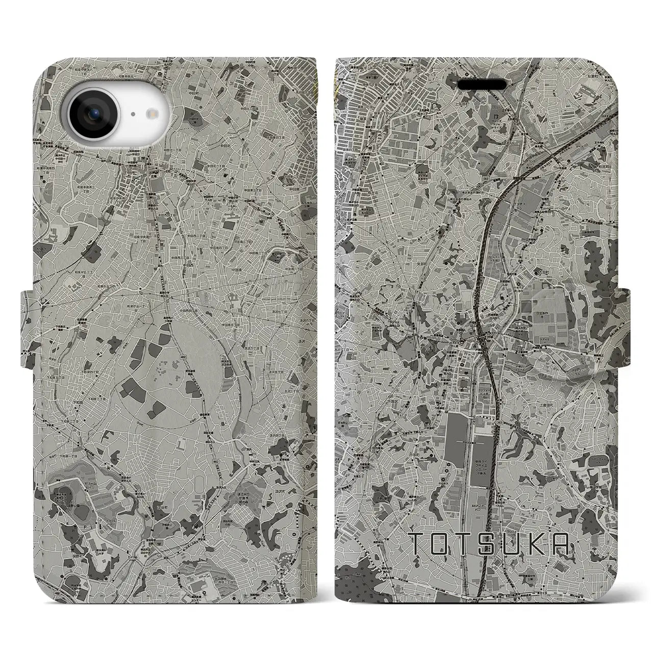 【戸塚(神奈川県)】地図柄iPhoneケース(手帳タイプ)