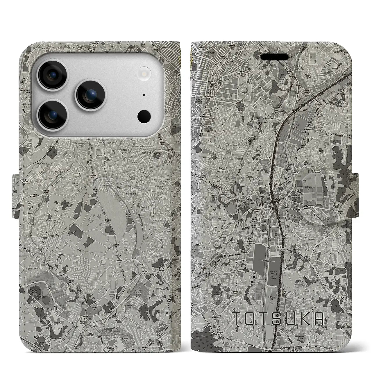 【戸塚(神奈川県)】地図柄iPhoneケース(手帳タイプ)