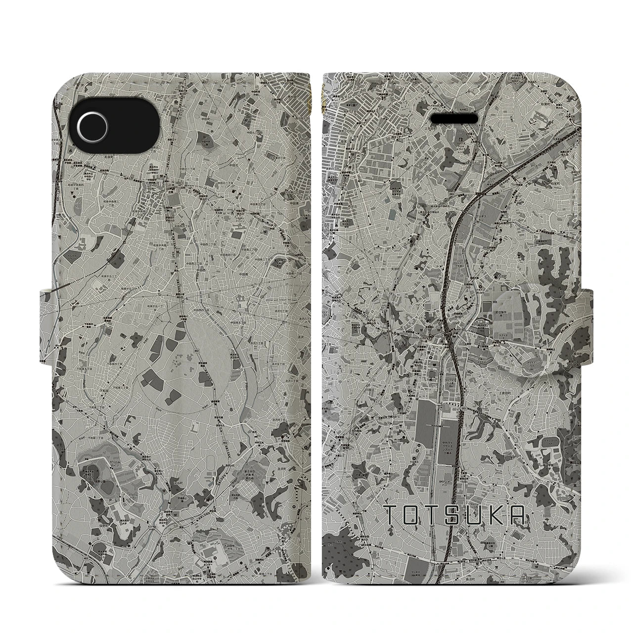 【戸塚(神奈川県)】地図柄iPhoneケース(手帳タイプ)