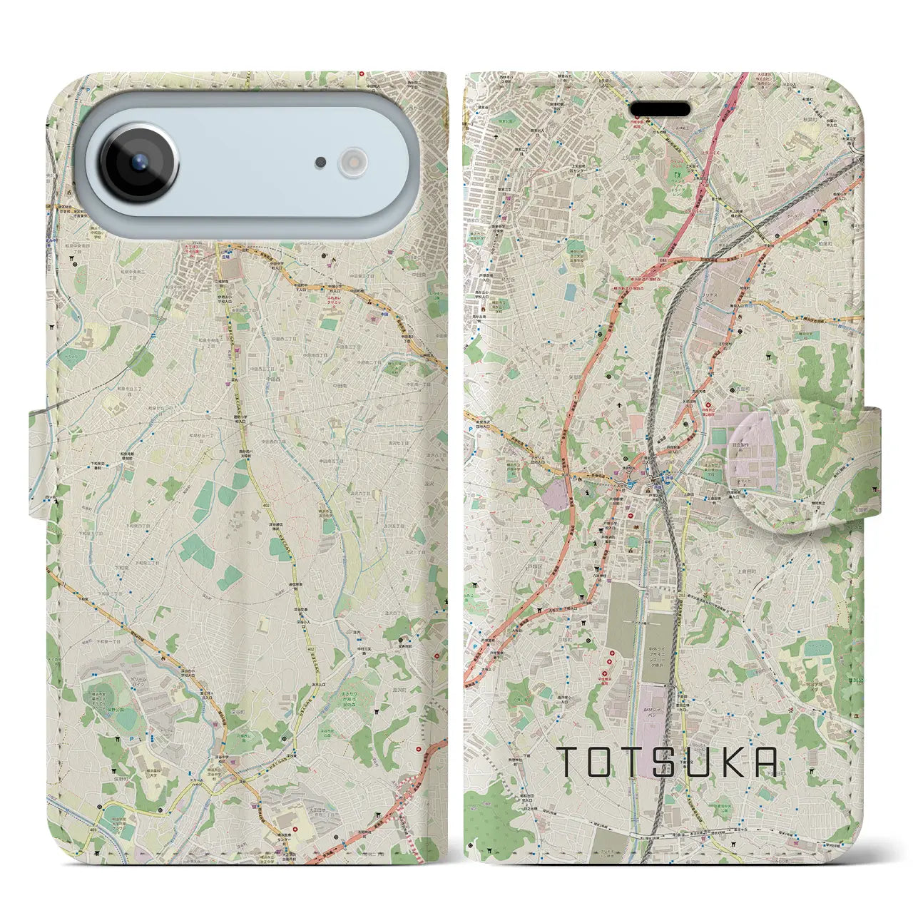 【戸塚(神奈川県)】地図柄iPhoneケース(手帳タイプ)