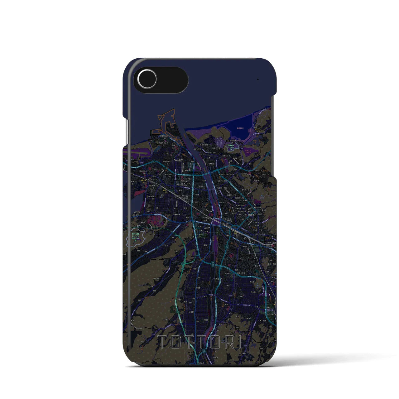 【鳥取(鳥取県)】地図柄iPhoneケース(バックカバータイプ)