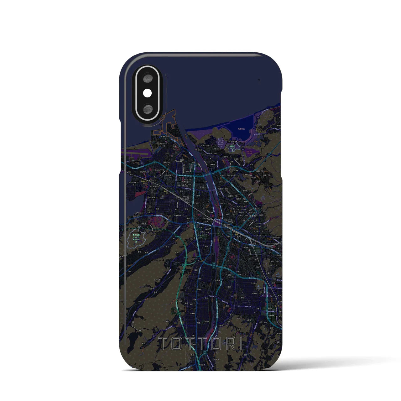 【鳥取(鳥取県)】地図柄iPhoneケース(バックカバータイプ)