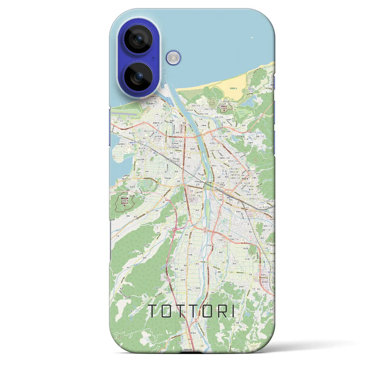 【鳥取(鳥取県)】地図柄iPhoneケース(バックカバータイプ)ナチュラル・iPhone 16 Pro Max 用
