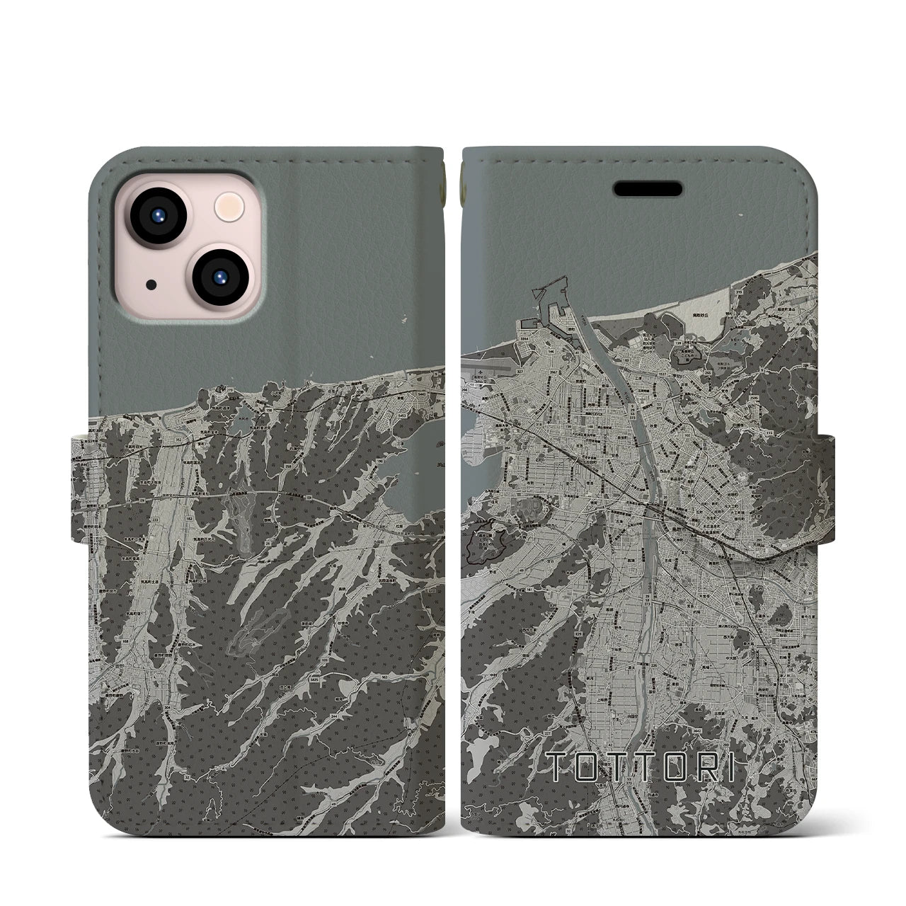 【鳥取(鳥取県)】地図柄iPhoneケース(手帳タイプ)