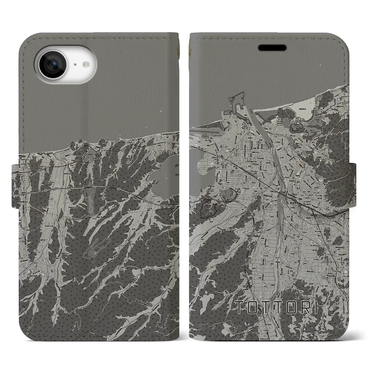 【鳥取(鳥取県)】地図柄iPhoneケース(手帳タイプ)