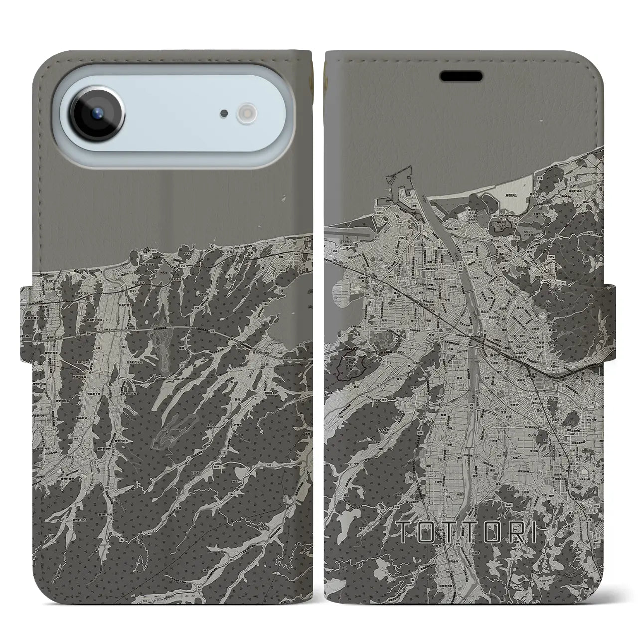 【鳥取(鳥取県)】地図柄iPhoneケース(手帳タイプ)