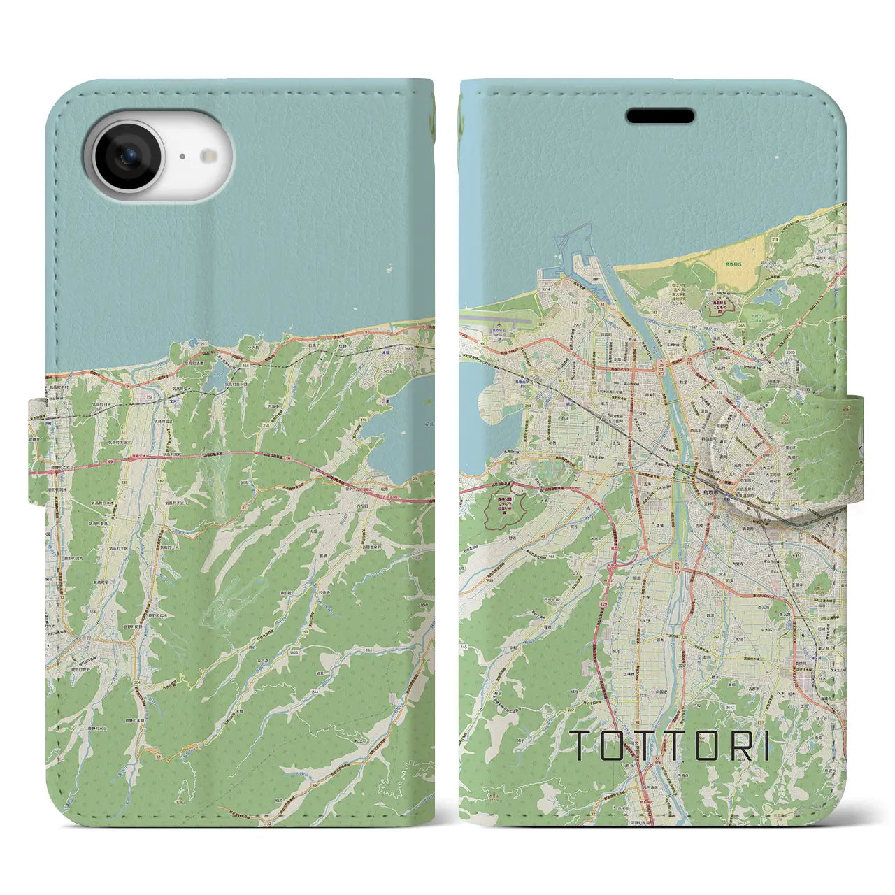 【鳥取(鳥取県)】地図柄iPhoneケース(手帳タイプ)