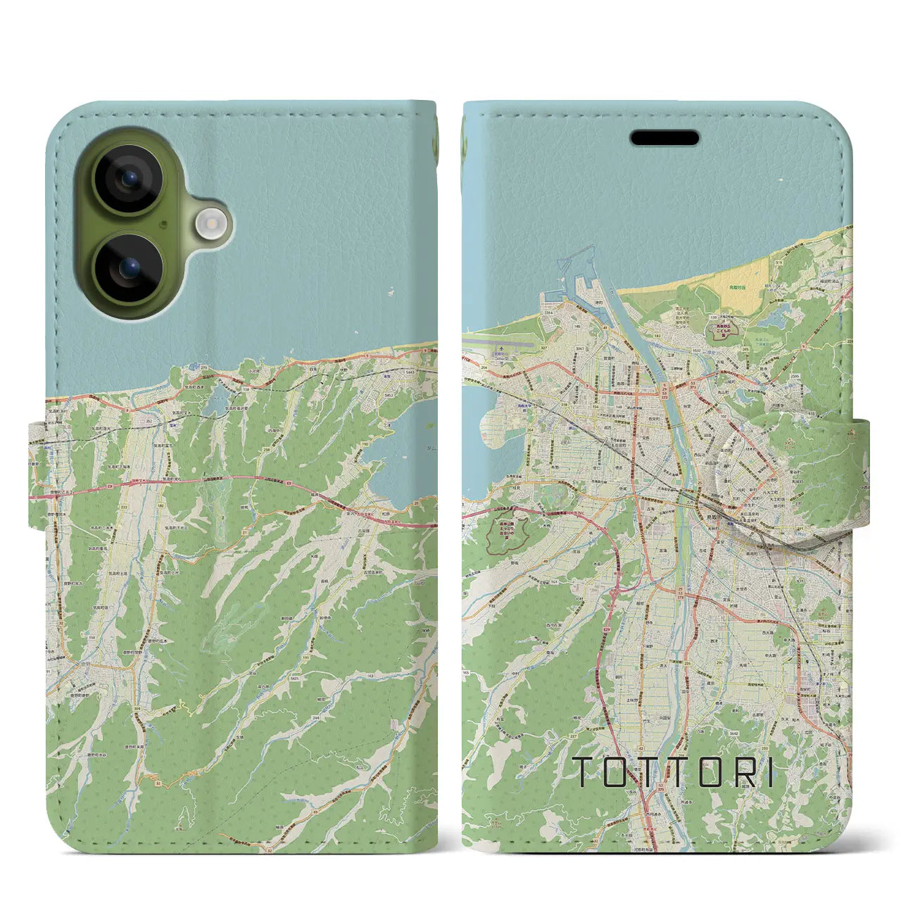 【鳥取(鳥取県)】地図柄iPhoneケース(手帳タイプ)