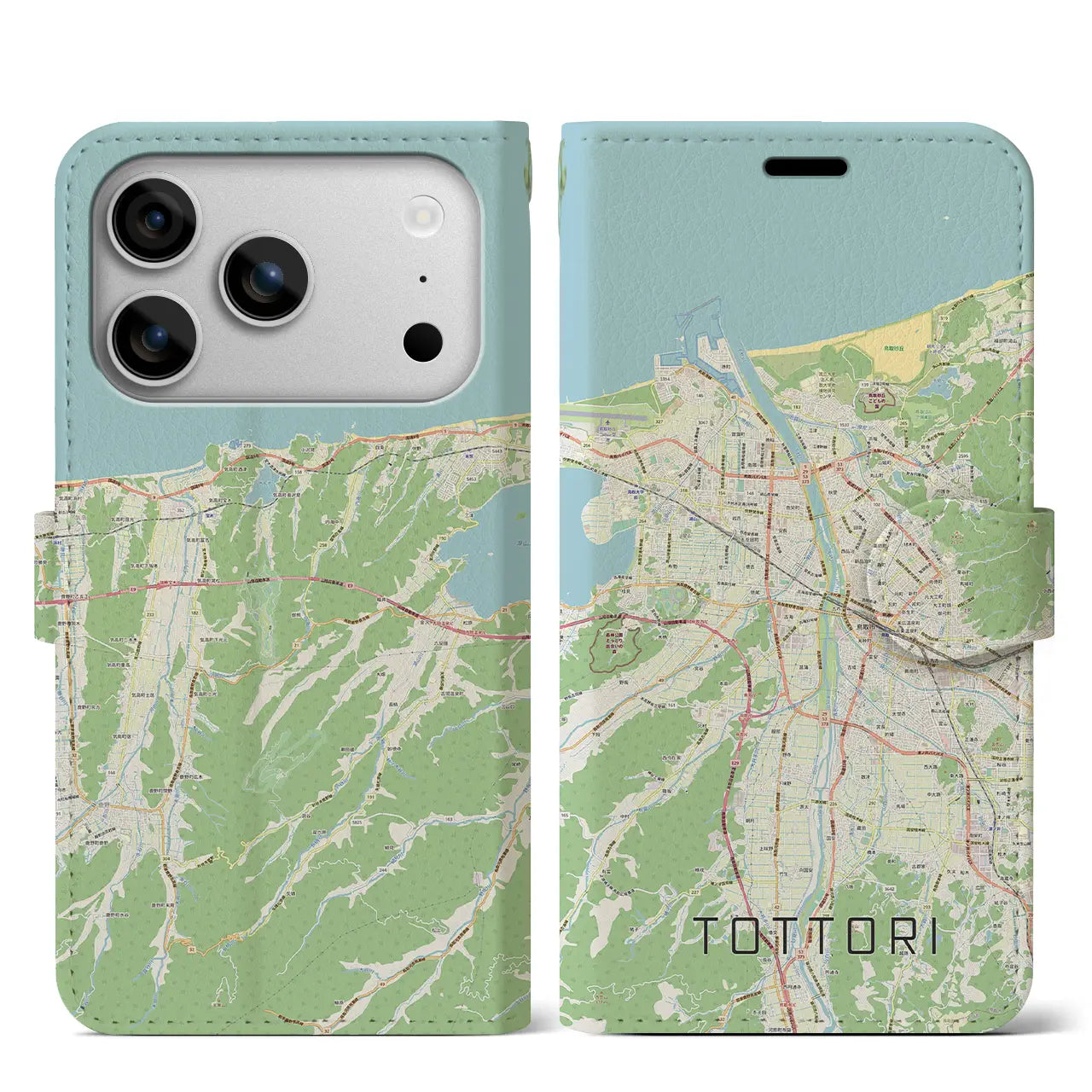 【鳥取(鳥取県)】地図柄iPhoneケース(手帳タイプ)