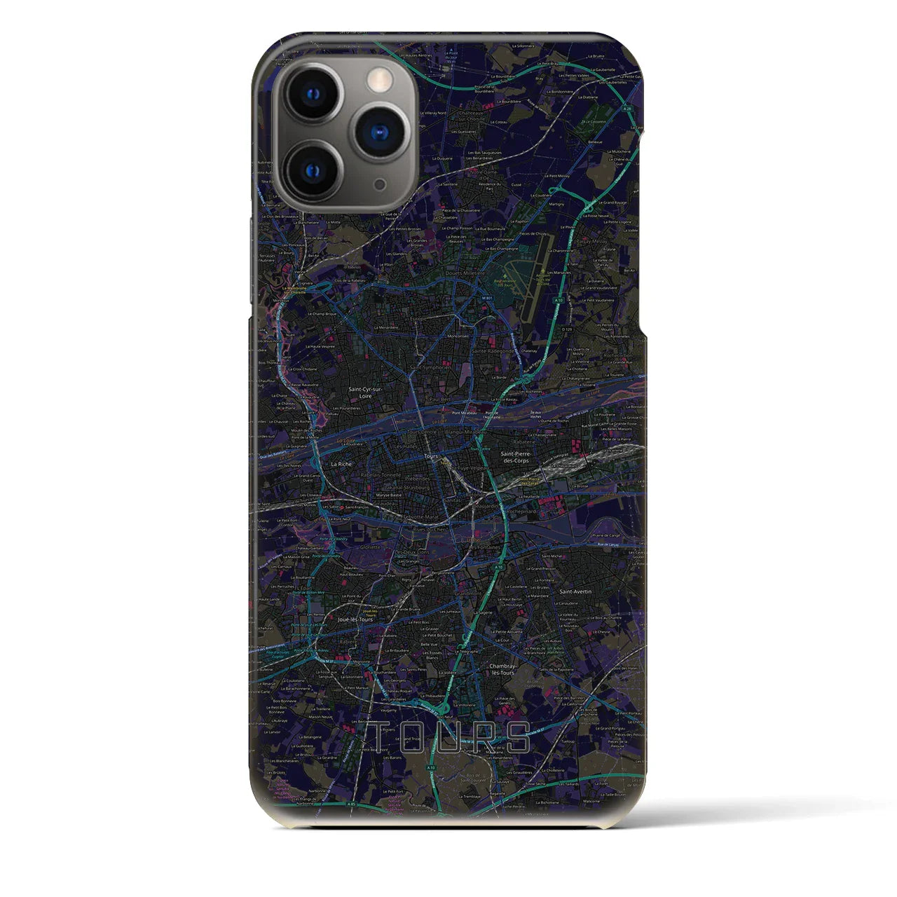 【トゥール(フランス)】地図柄iPhoneケース(バックカバータイプ)