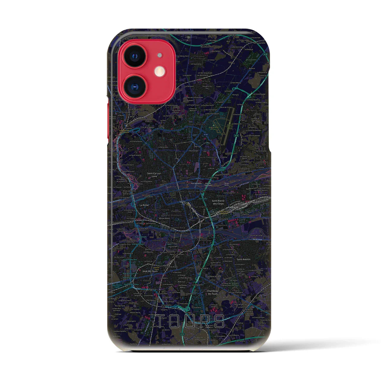【トゥール(フランス)】地図柄iPhoneケース(バックカバータイプ)