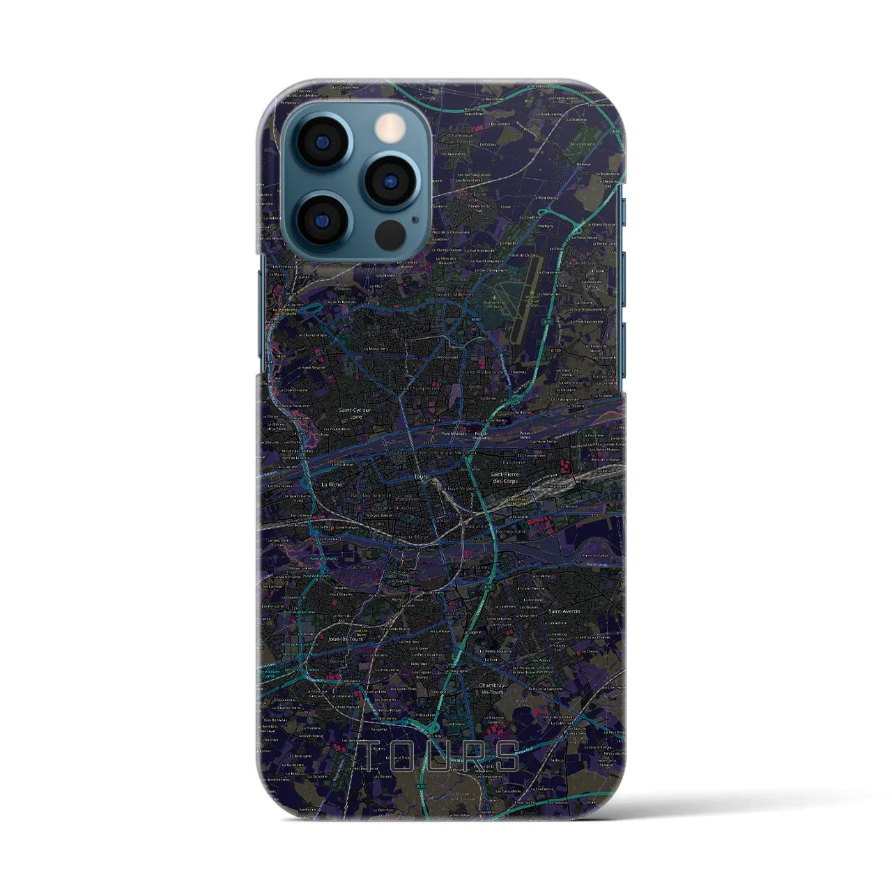 【トゥール(フランス)】地図柄iPhoneケース(バックカバータイプ)