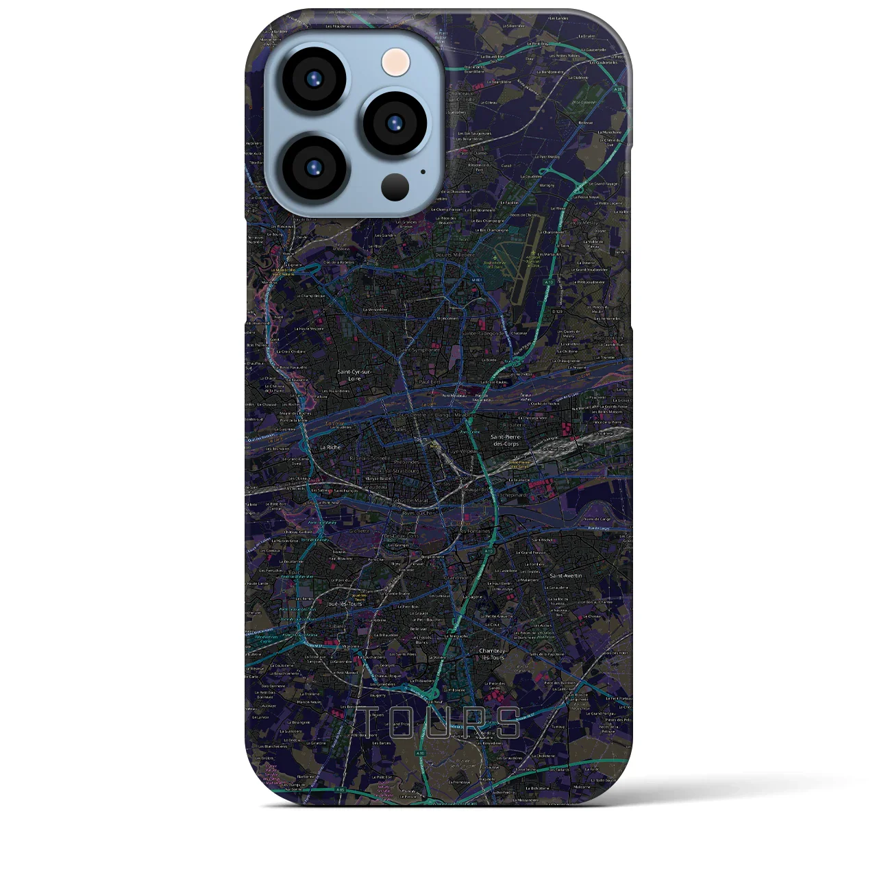 【トゥール(フランス)】地図柄iPhoneケース(バックカバータイプ)