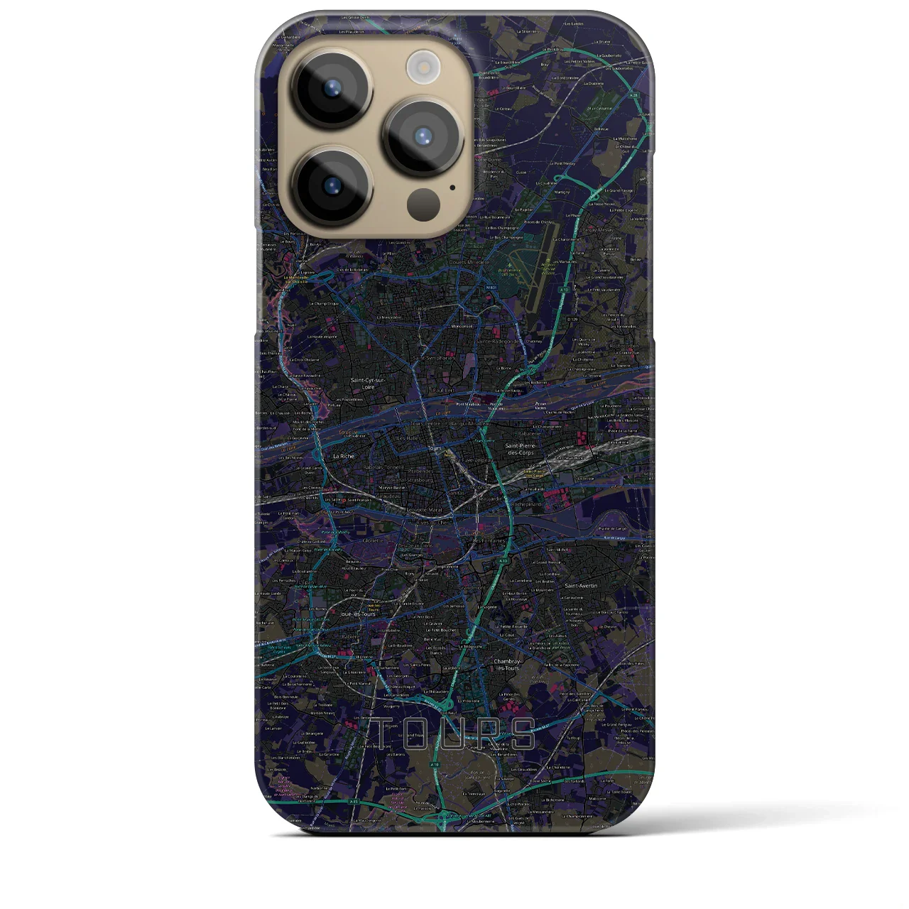 【トゥール(フランス)】地図柄iPhoneケース(バックカバータイプ)