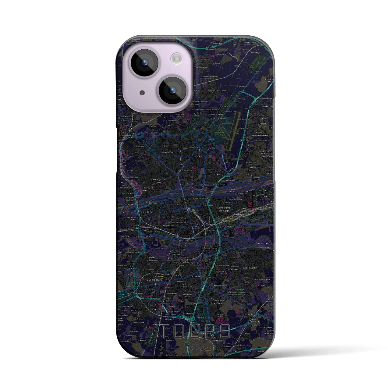 【トゥール(フランス)】地図柄iPhoneケース(バックカバータイプ)