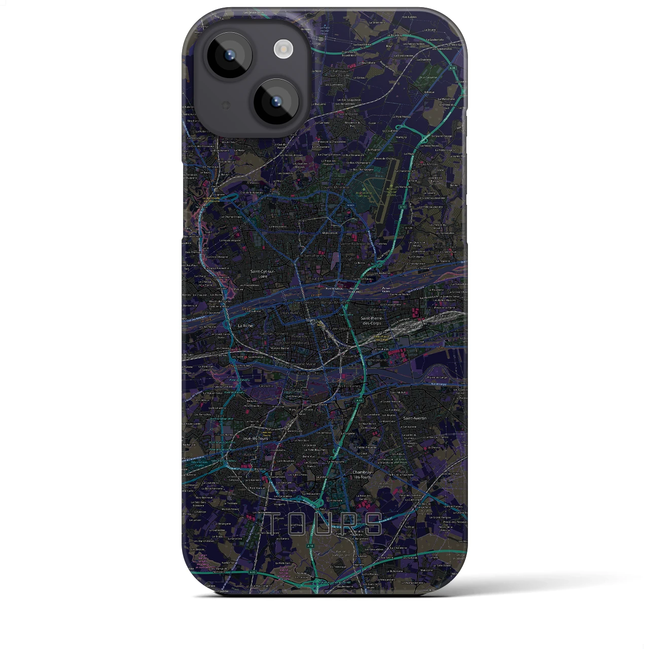 【トゥール(フランス)】地図柄iPhoneケース(バックカバータイプ)