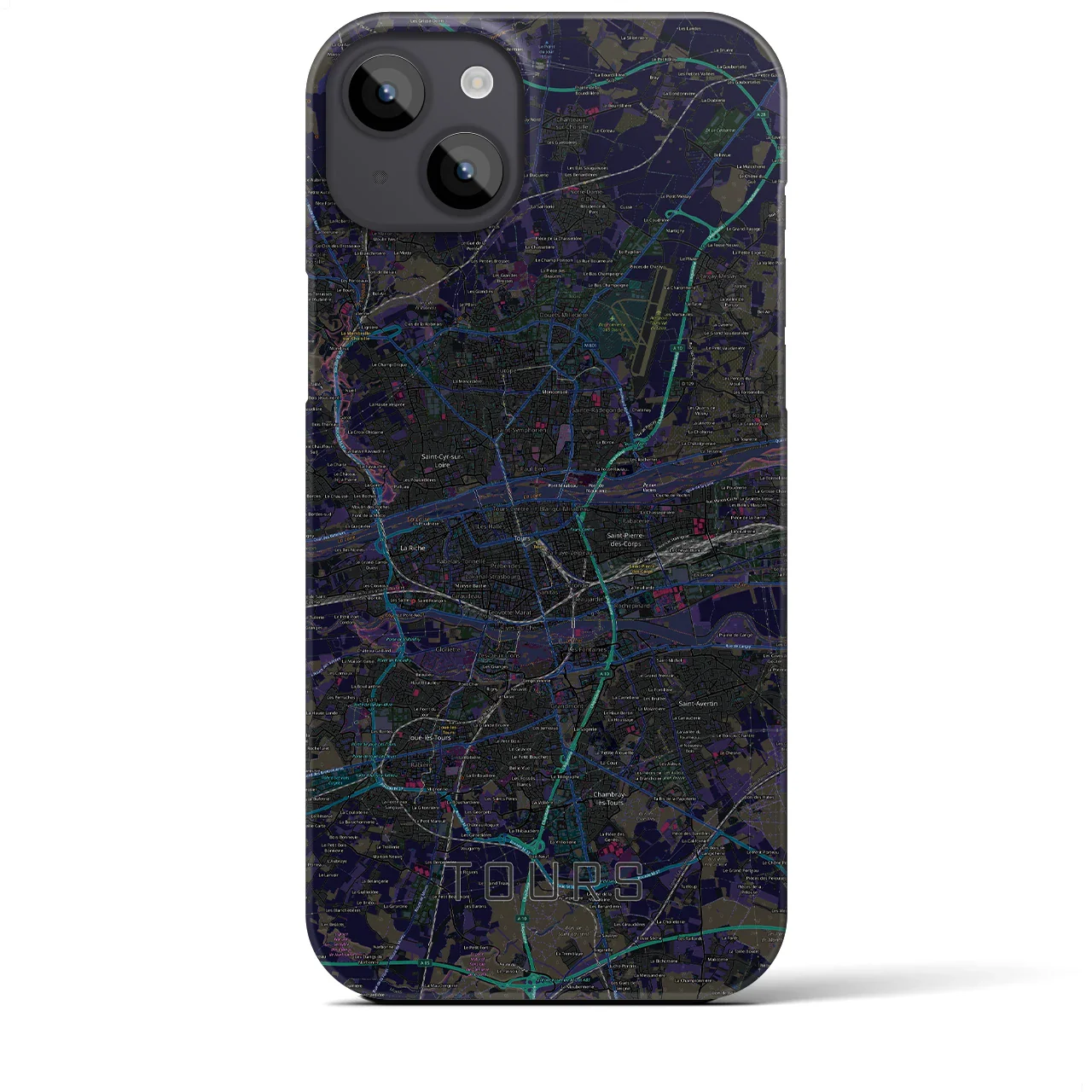 【トゥール(フランス)】地図柄iPhoneケース(バックカバータイプ)