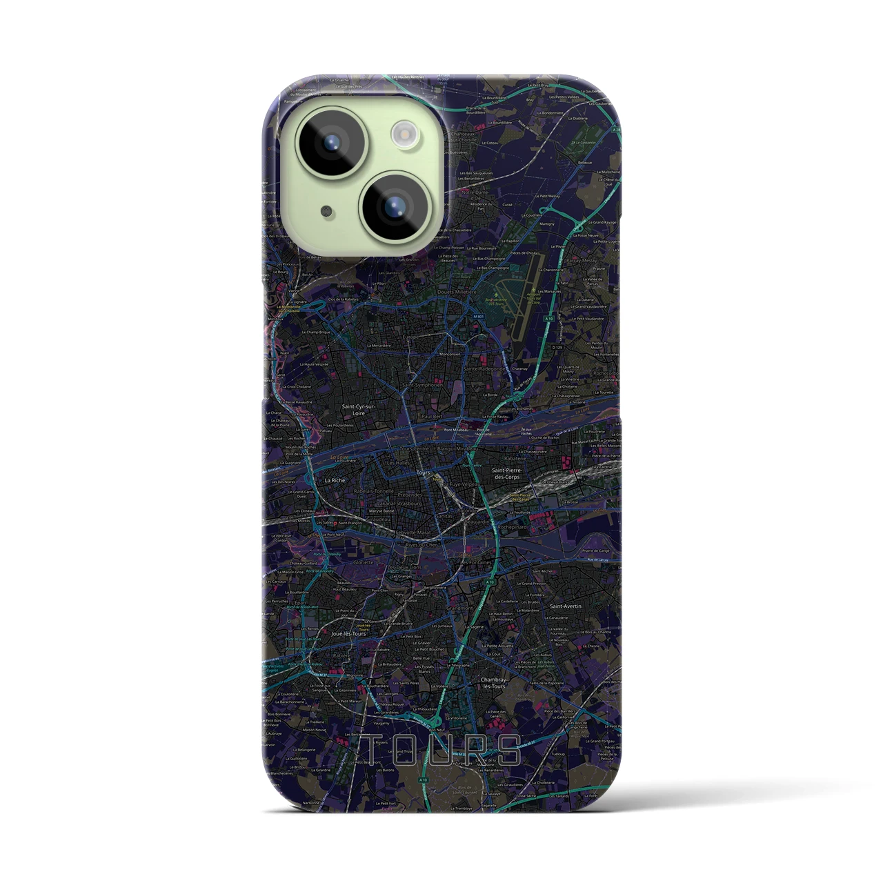 【トゥール(フランス)】地図柄iPhoneケース(バックカバータイプ)
