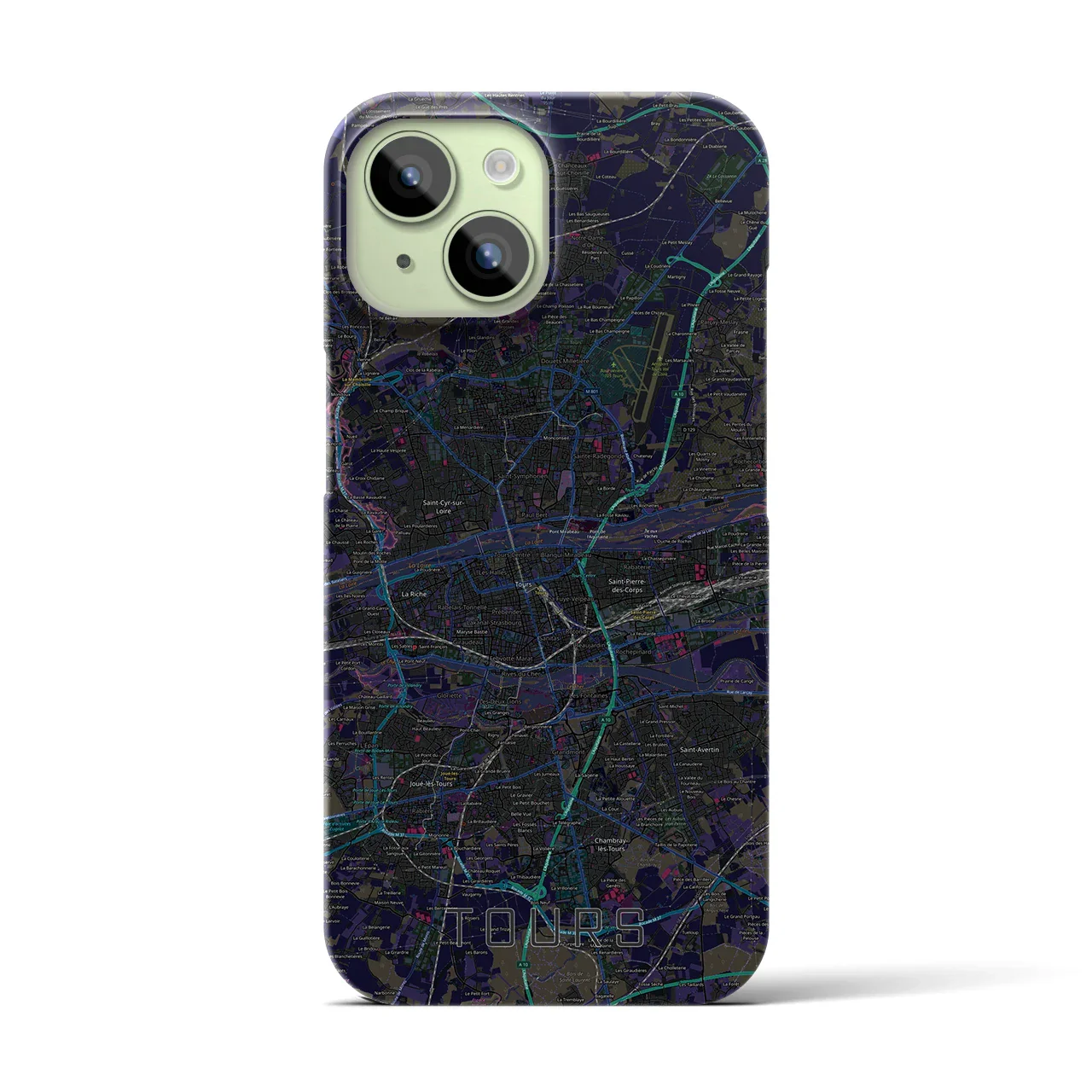 【トゥール(フランス)】地図柄iPhoneケース(バックカバータイプ)