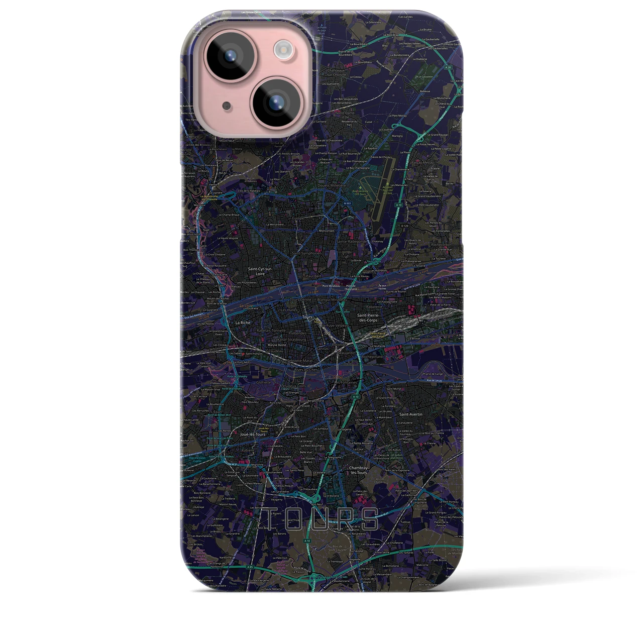 【トゥール(フランス)】地図柄iPhoneケース(バックカバータイプ)