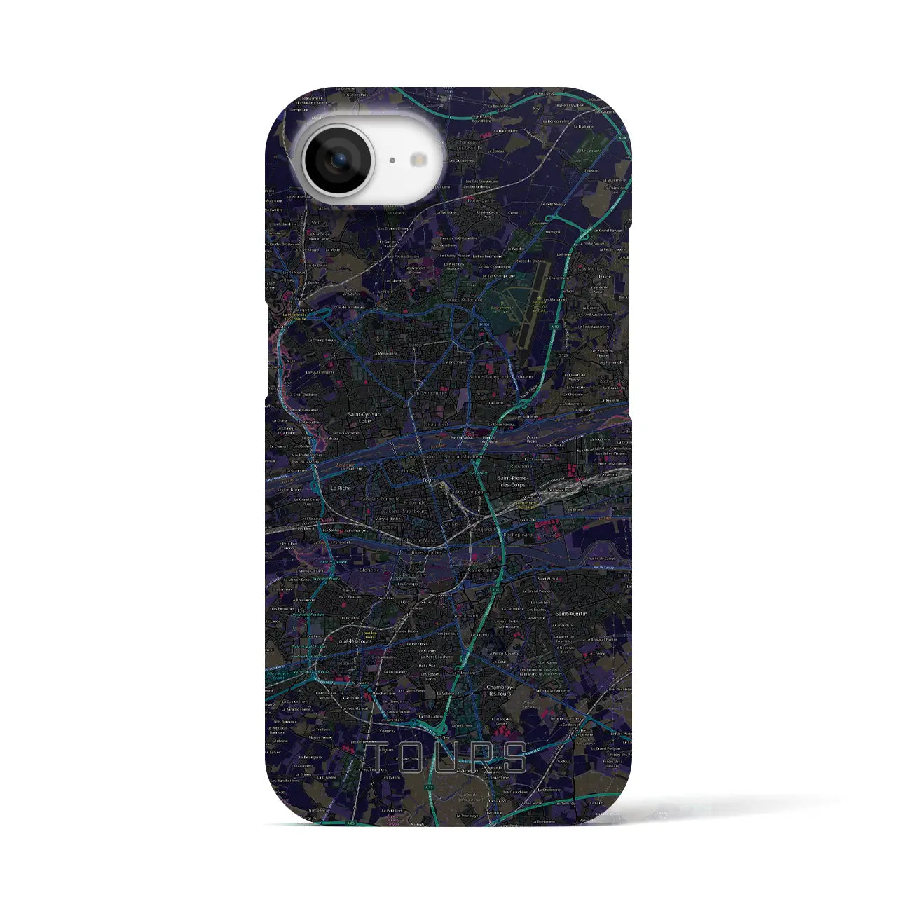 【トゥール(フランス)】地図柄iPhoneケース(バックカバータイプ)