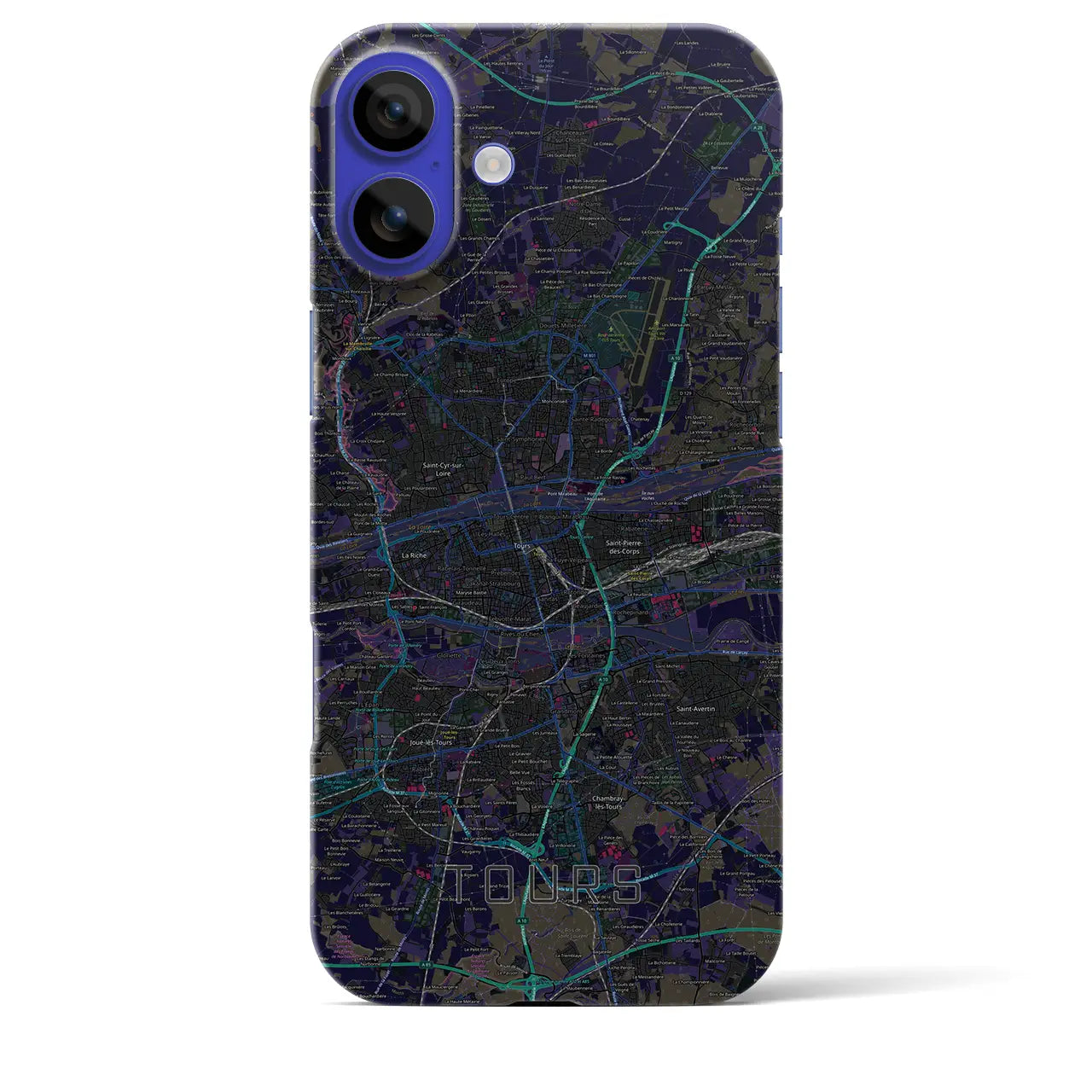 【トゥール(フランス)】地図柄iPhoneケース(バックカバータイプ)
