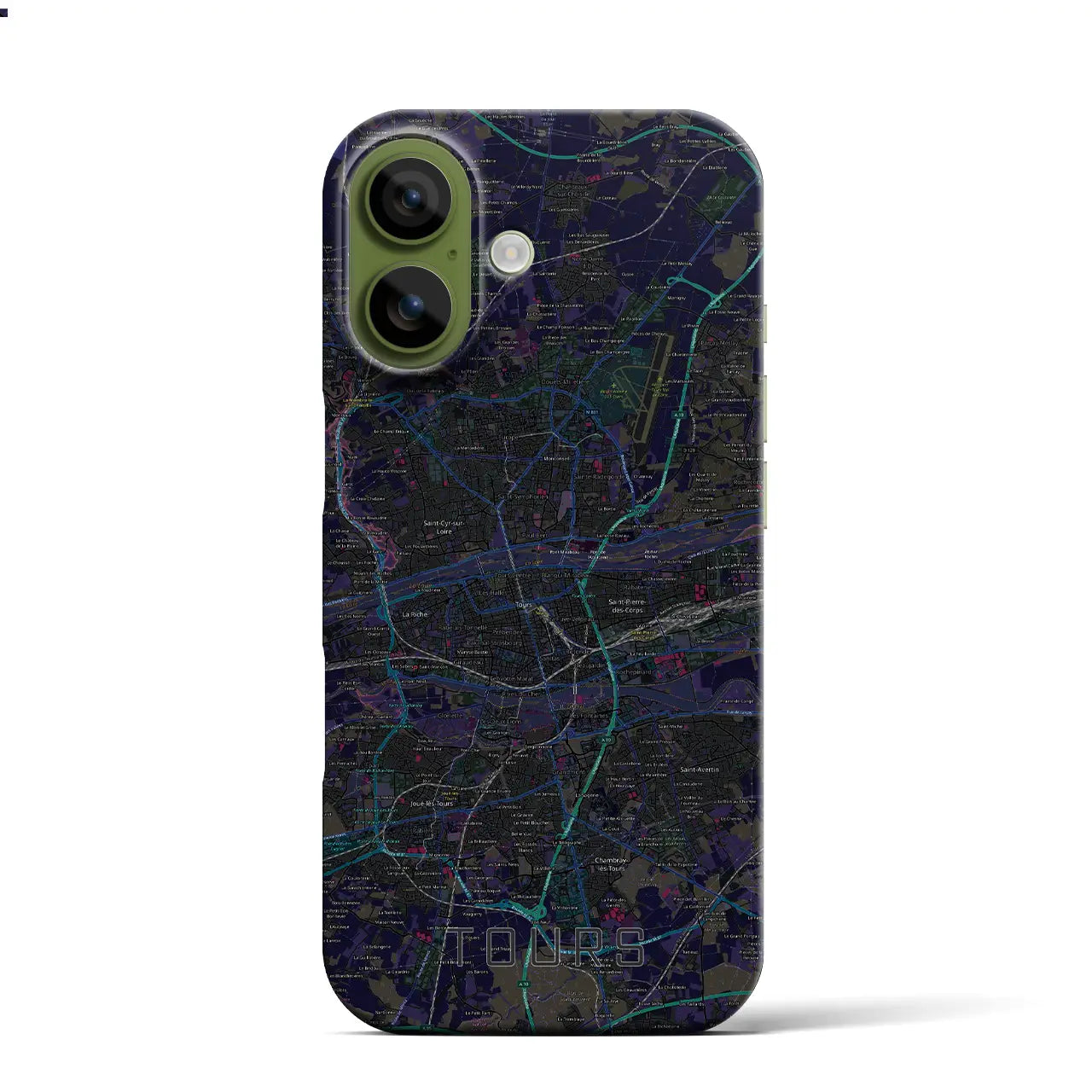 【トゥール(フランス)】地図柄iPhoneケース(バックカバータイプ)