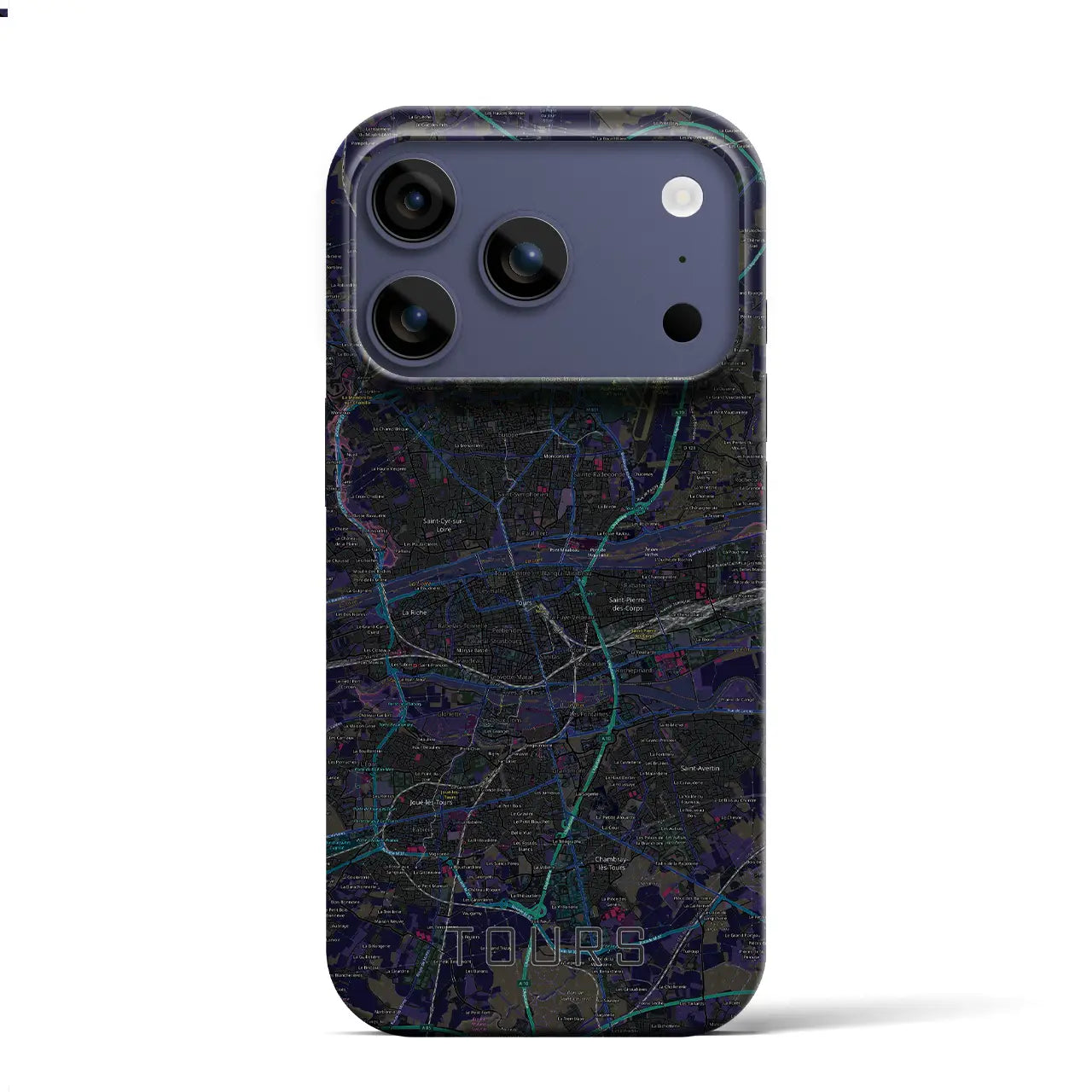 【トゥール(フランス)】地図柄iPhoneケース(バックカバータイプ)