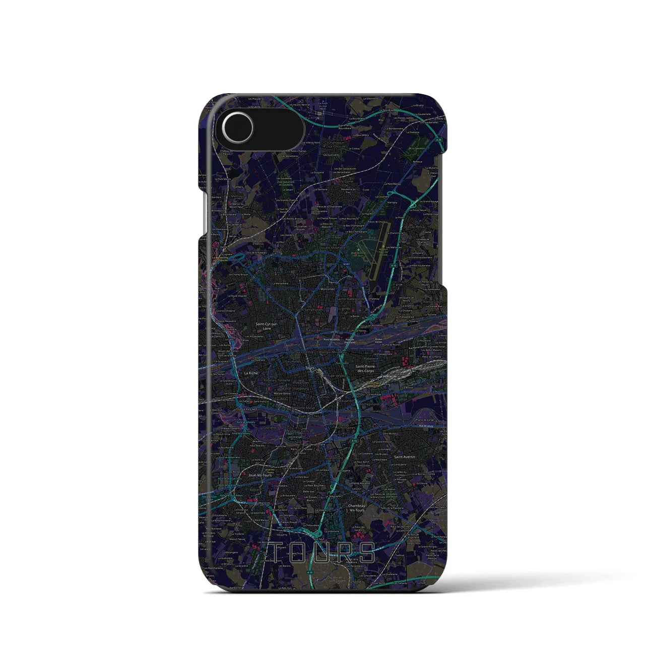 【トゥール(フランス)】地図柄iPhoneケース(バックカバータイプ)