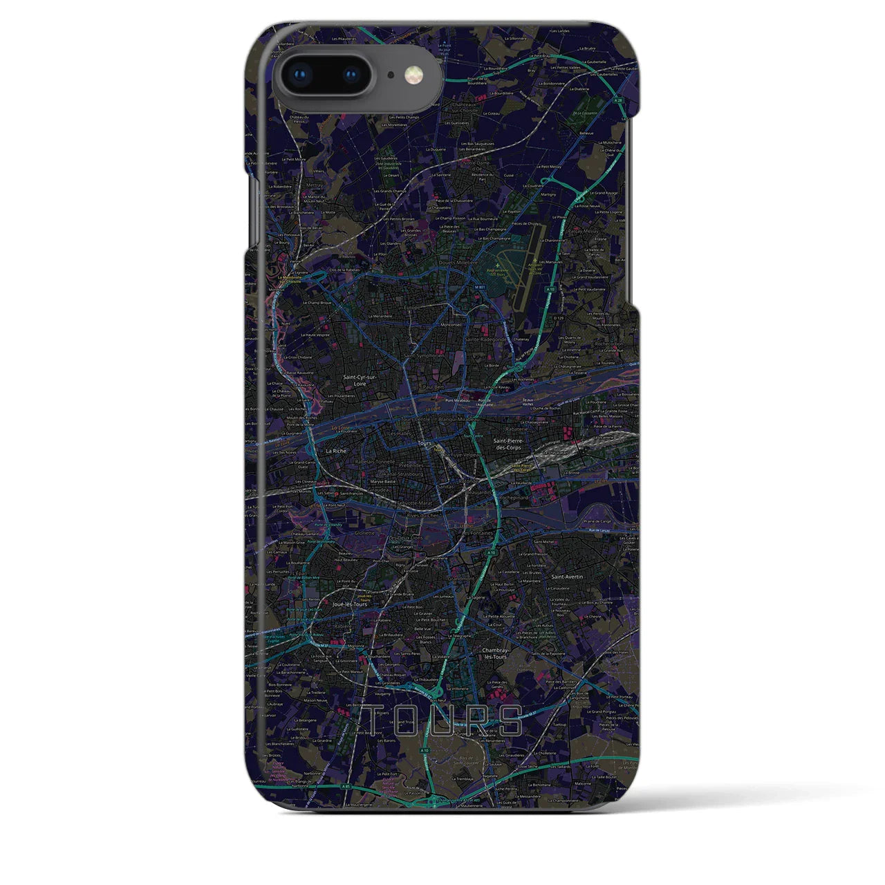 【トゥール(フランス)】地図柄iPhoneケース(バックカバータイプ)