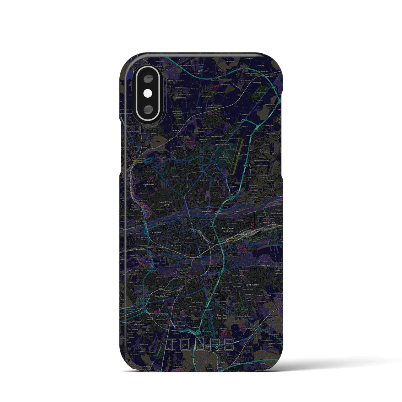 【トゥール(フランス)】地図柄iPhoneケース(バックカバータイプ)